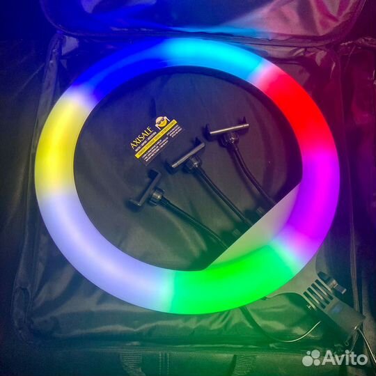 Цветная кольцевая лампа 45 см + Штатив
