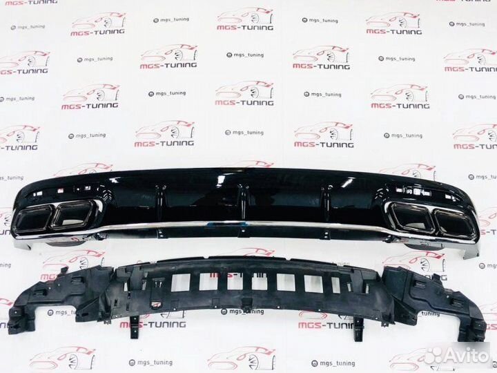 Хром диффузор + Black насадки S-Coupe C217 S63