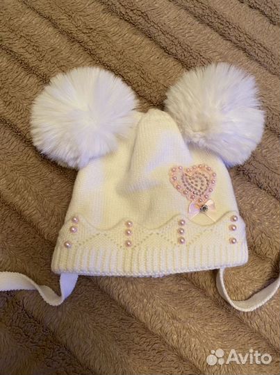 Шапочка зимняя для девочки новая р-р 42-44