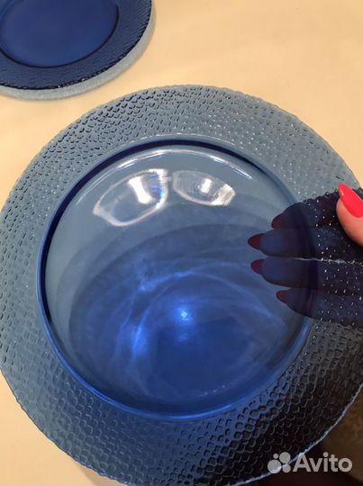 Блюда кобальтовое стекло винтаж 60х г