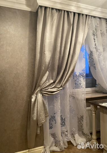 Шторы серебро Италия