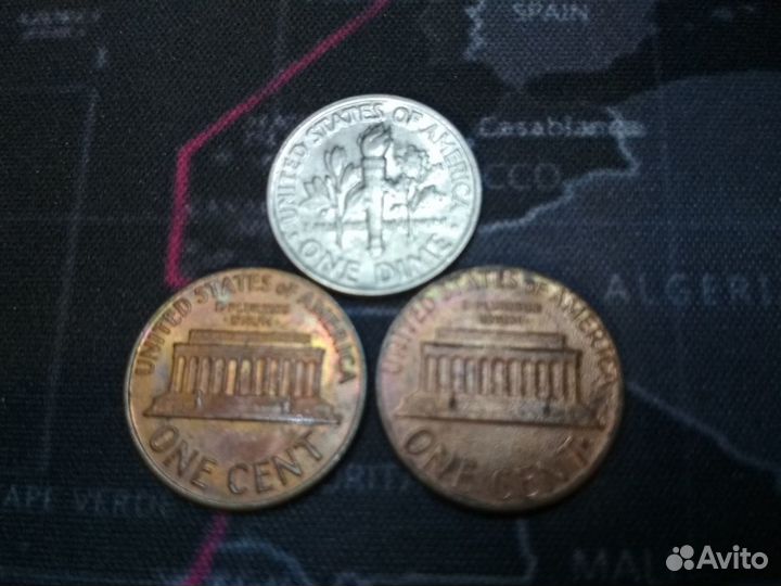 Монета монеты США 1969 - 1987 годы