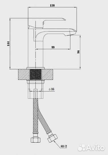 Смеситель для раковин esko sorrento white (SR 26W)