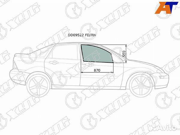 Стекло боковое опускное ford focus