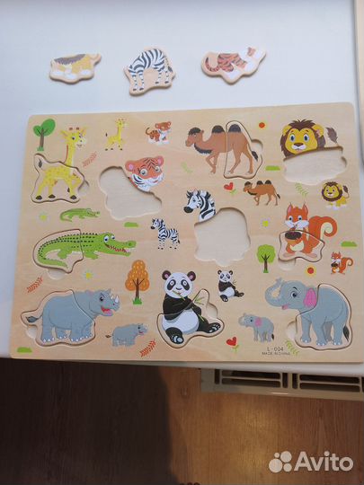 Деревянные пазлы,сортеры, вкладыши