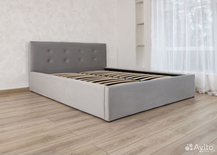 Кровать двуспальная + матрас 160х200 Роза велюр