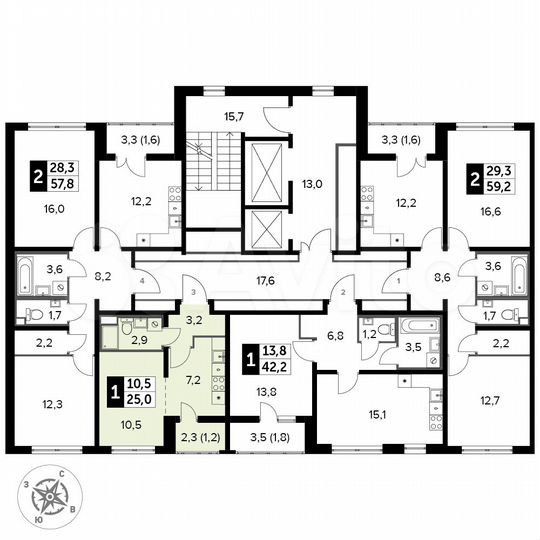 Квартира-студия, 25 м², 12/24 эт.