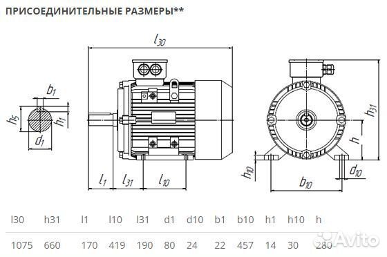 Электродвигатель аир 280М8 (75кВт-750об) новый