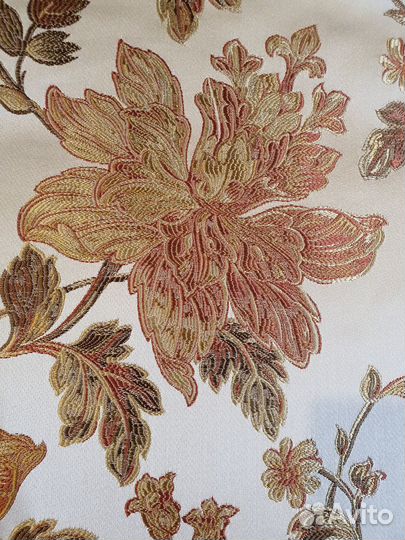 Ткань жаккардовая Цветы беж
