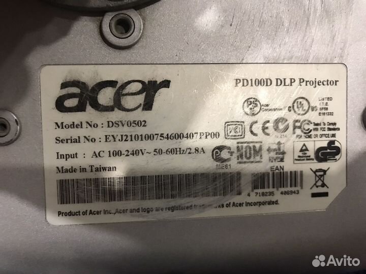 Проектор Acer PD100D