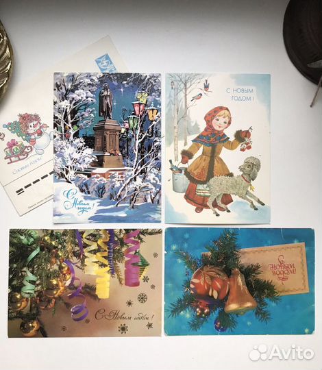 Открытки новогодние СССР чистые лот 17 шт