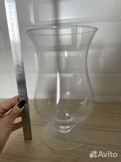 Стеклянный вазон для сладостей 25 см