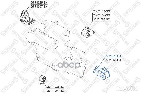 25-71026-SX сайлентблок подушки двс Mazda 626