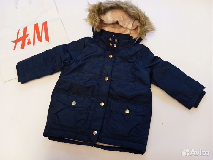 Hm куртка для девочки 98 новая