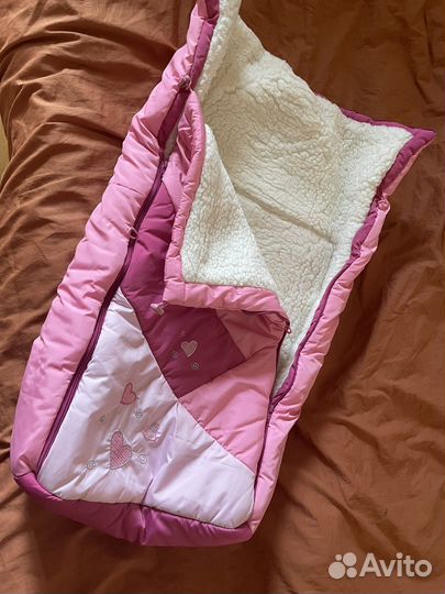 Конверт зимний шерстяной для новорожденного