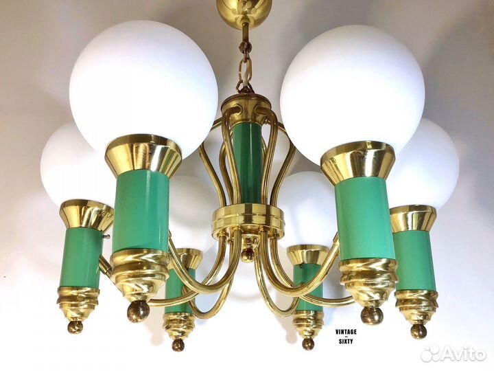 Редкая винтажная люстра на 6 ламп Польша