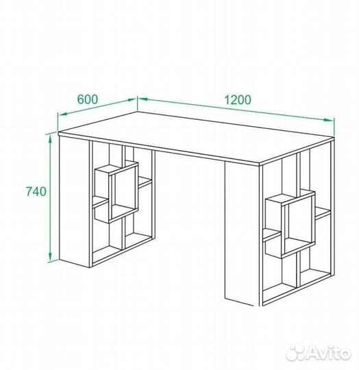 Новый письменный стол, шхгхв: 120х60х74 см