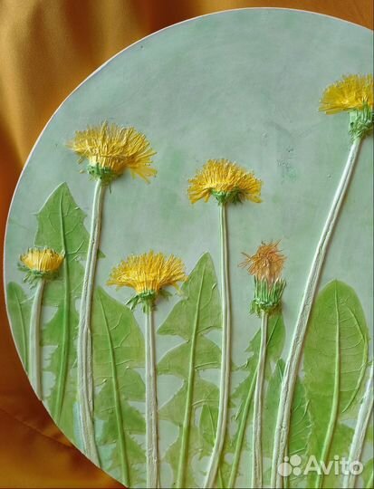 Ботанический барельеф 28см. Декор для дома