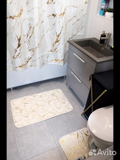 Набор ковриков и штор 3в1 (ванная и туалет)