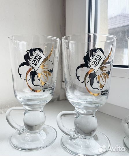 Бокалы с ручкой стеклянные