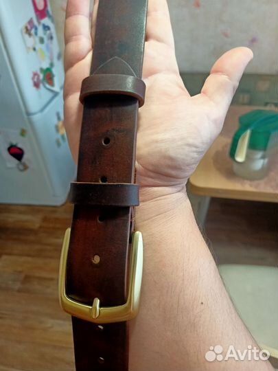 Мужской кожаный ремень ручной работы