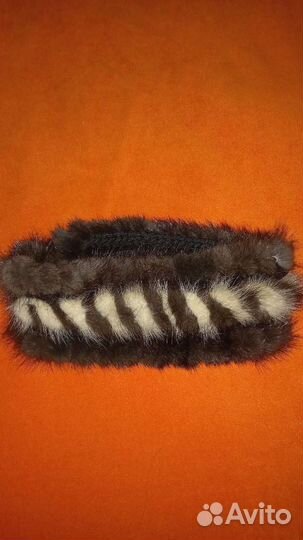 Ободок на голову из натуральной норки