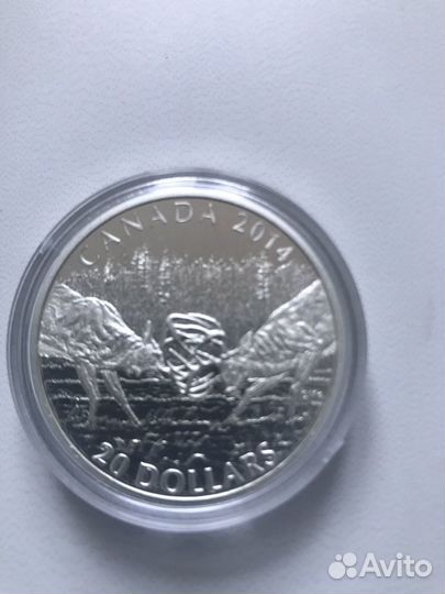 Канада 20 долларов Серебро Олени