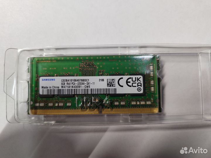 Оперативная память RAM Samsung 8 гб DDR4 3200 мгц
