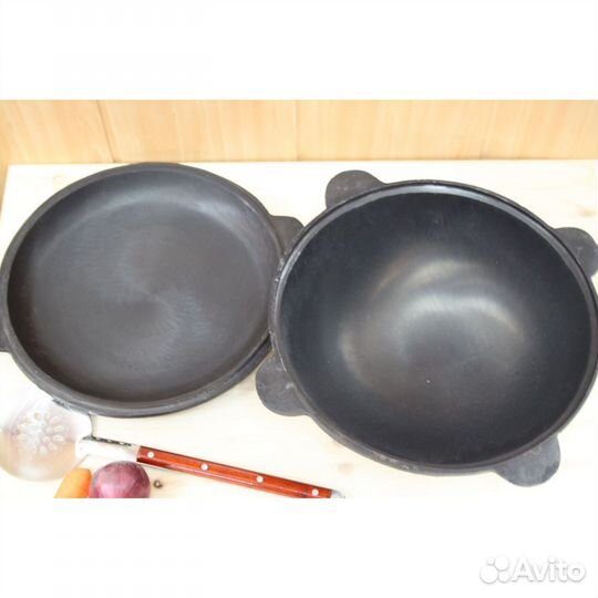 Казан с крышкой-сковородкой