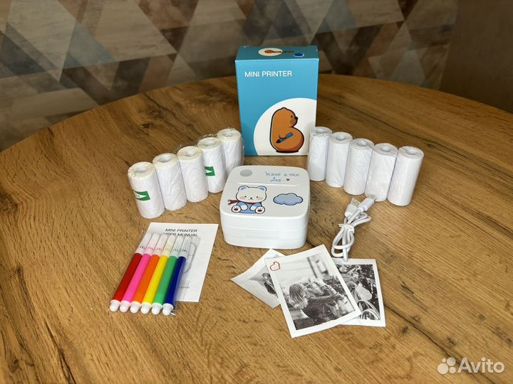 Мобильный фото мини принтер расширенный набор