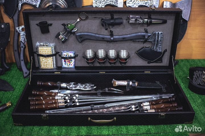 Шашлычный набор с топором ручной работы