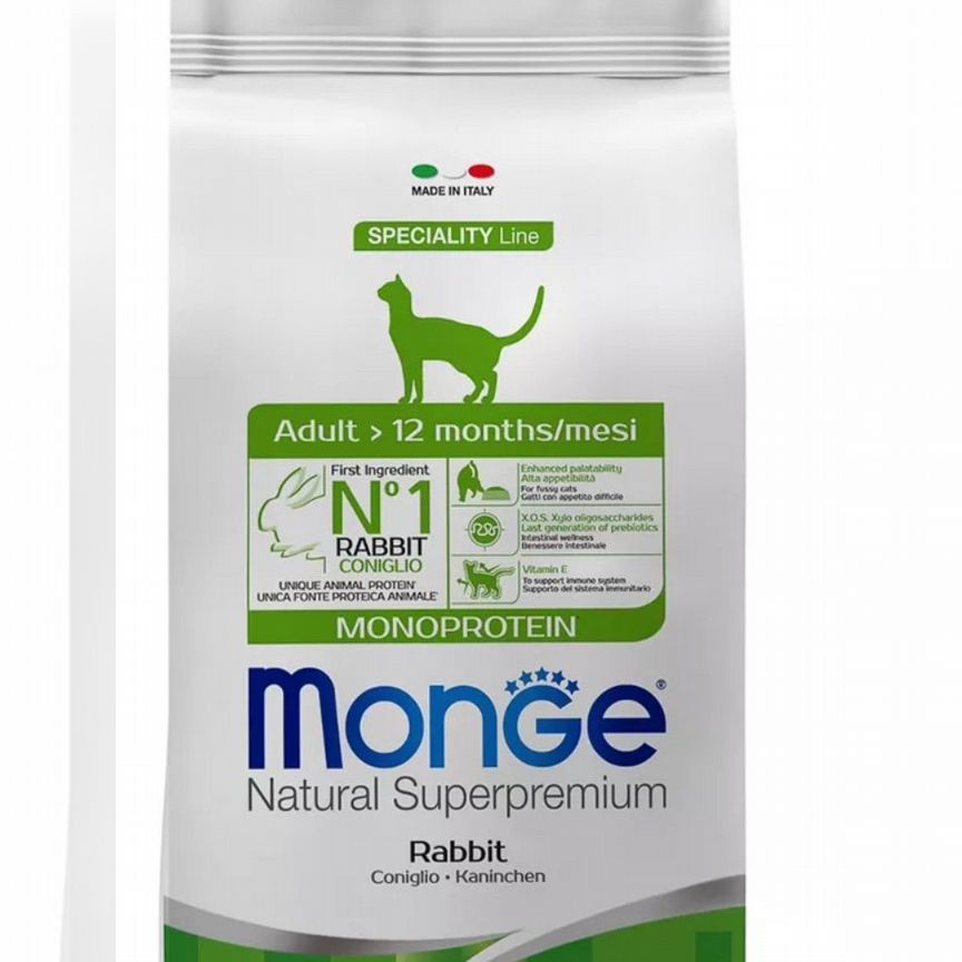 Корм для кошек monge Adult Cat Monoprotein Rabbit