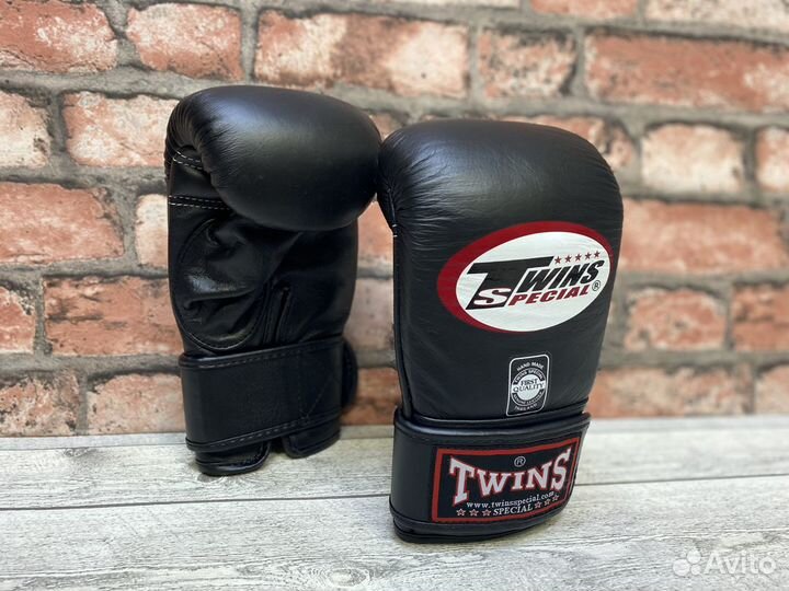 Снарядные перчатки Twins Black на липучках