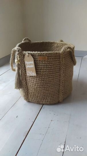 Корзина с пришивными ручками