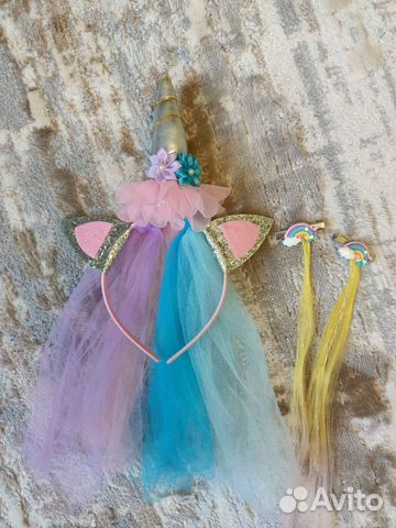 Ободок и заколки единорог acoola