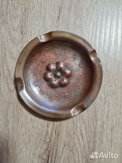 Пепельница медная медь латунь