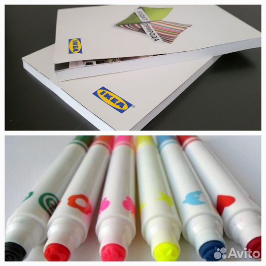 Икеа фломастеры, блокноты