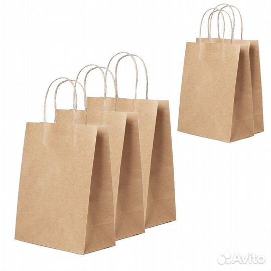 Крафт пакеты с кручеными ручками