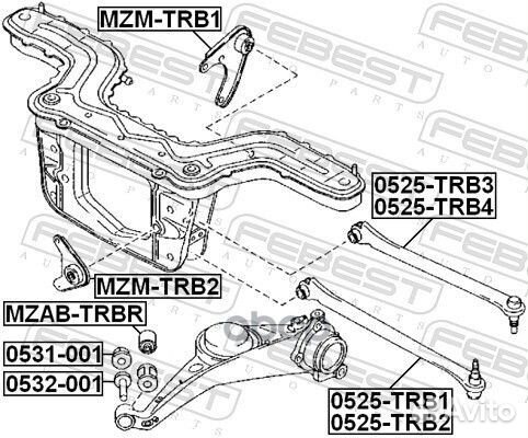 Гайка с эксцентриком mazda tribute EP 2000-2007