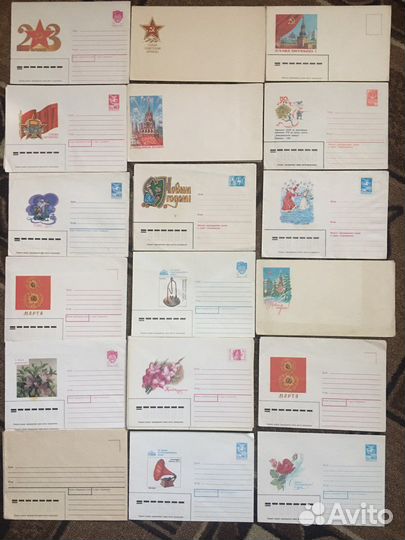 Набор открыток с Новым годом и конверты СССР