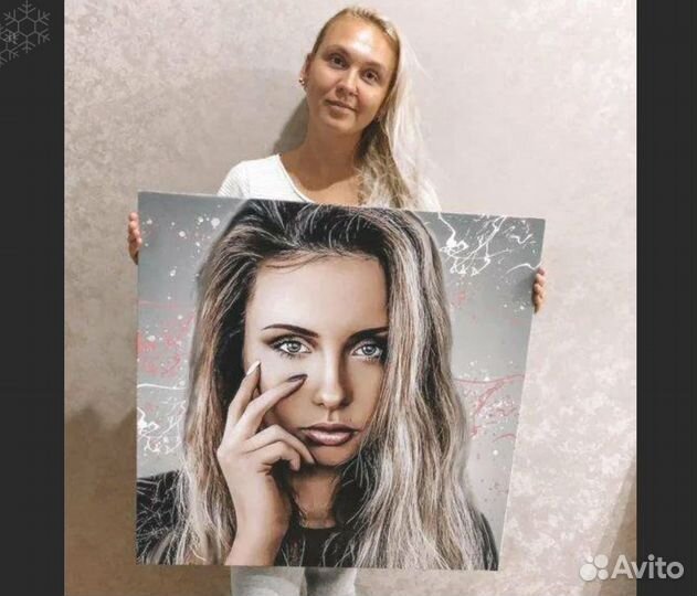 Портрет на холсте по фото (разные размеры)