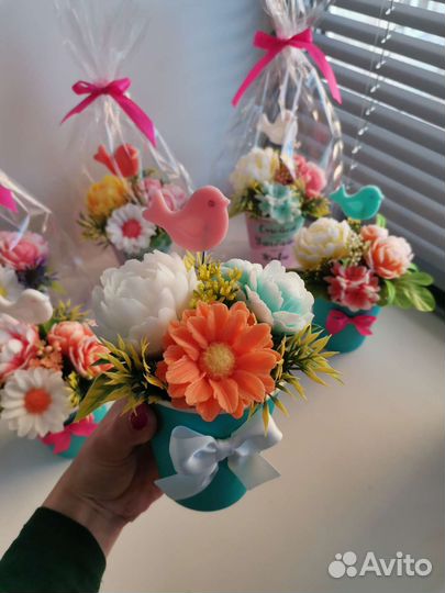 Букетики из мыла на 8 марта