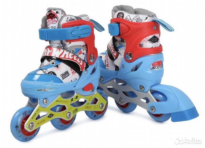 Детские раздвижные роликовые коньки hot wheels
