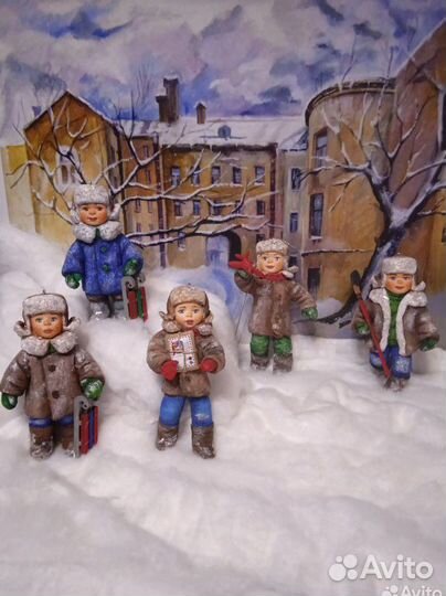 Ватные ёлочные игрушки 