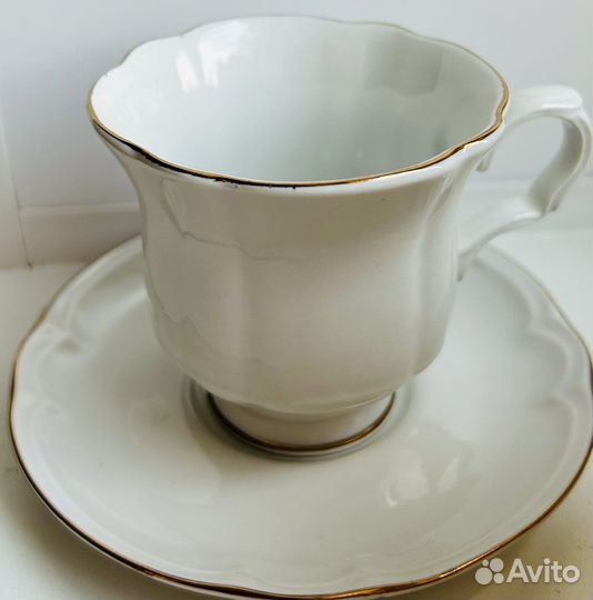 Чашка с блюдцем фарфор коростень 6 шт