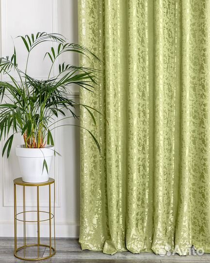 Шторы Версаль Светло-зеленые готовые