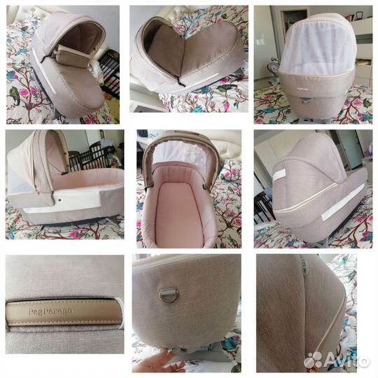 Люлька + kit auto Peg Perego Culla Elite Mon Amour