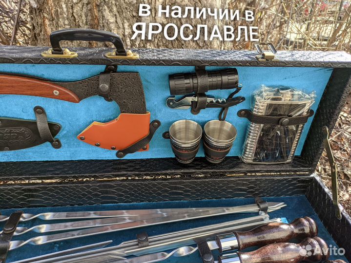 Набор шампуров с топором и ножом Кизляр