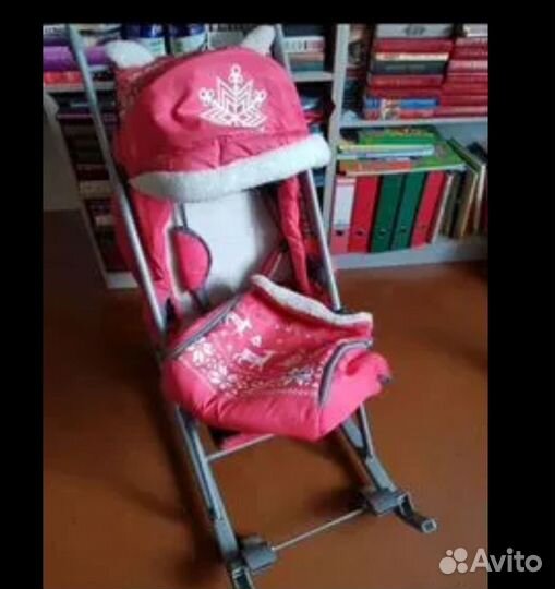 Детские санки коляска с колесами