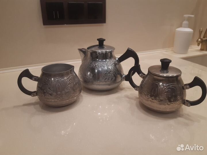 Чайный сервиз СССР,чайник металлический